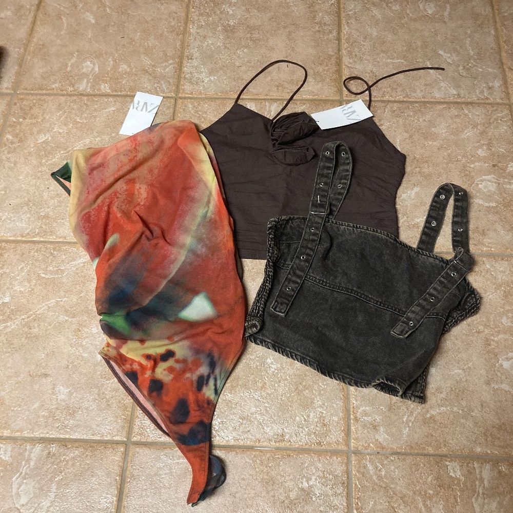 NWT ZARA 3 Top Bundle Size S